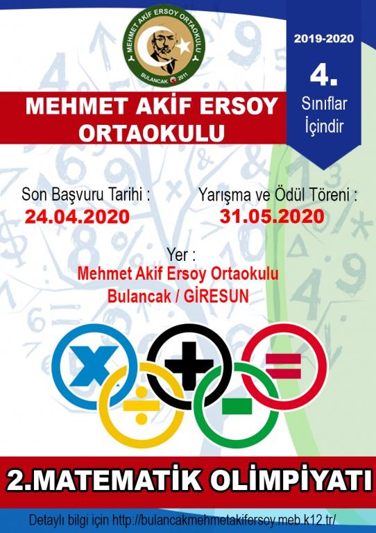 Okulumuz "2. Matematik Olimpiyatı" Düzenliyor - Mehmet Akif Ersoy Ortaokulu